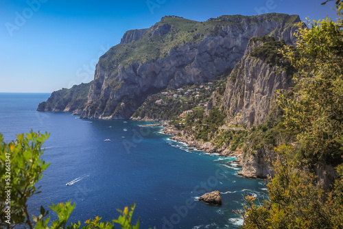 Idyllic Capri island landscape from above, Amalfi coast of Italy, Europe © Aide
