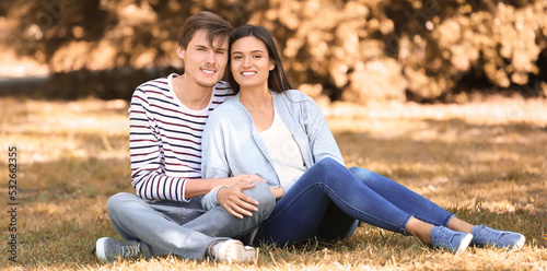 Happy young couple resting ...