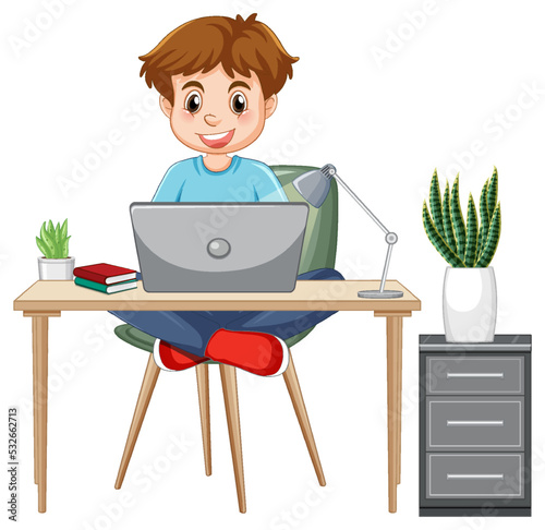 A man browsing internet on laptop