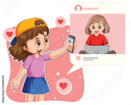 Children browsing social media