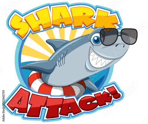 Font design for words shark attack