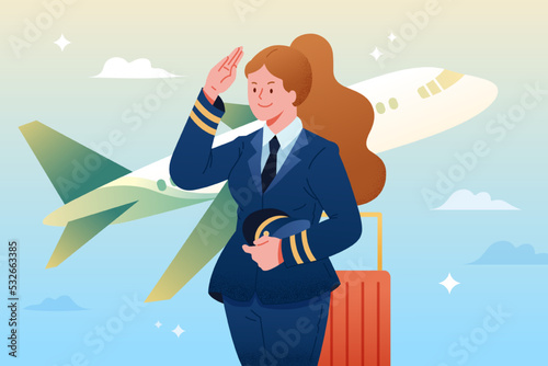 Woman pilot in uniform
