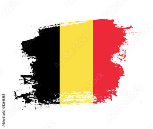 Artistic Belgium national flag design on painted brush concept