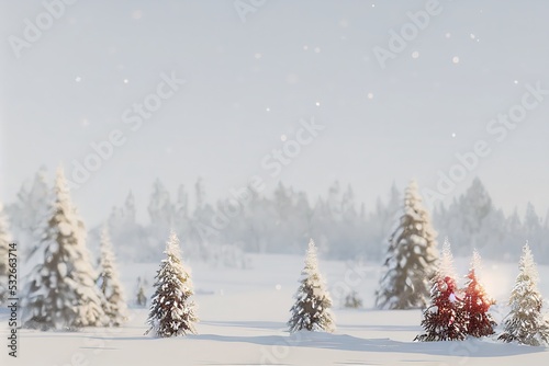 Forest in a snowfall