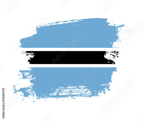 Fototapeta Naklejka Na Ścianę i Meble -  Artistic Botswana national flag design on painted brush concept