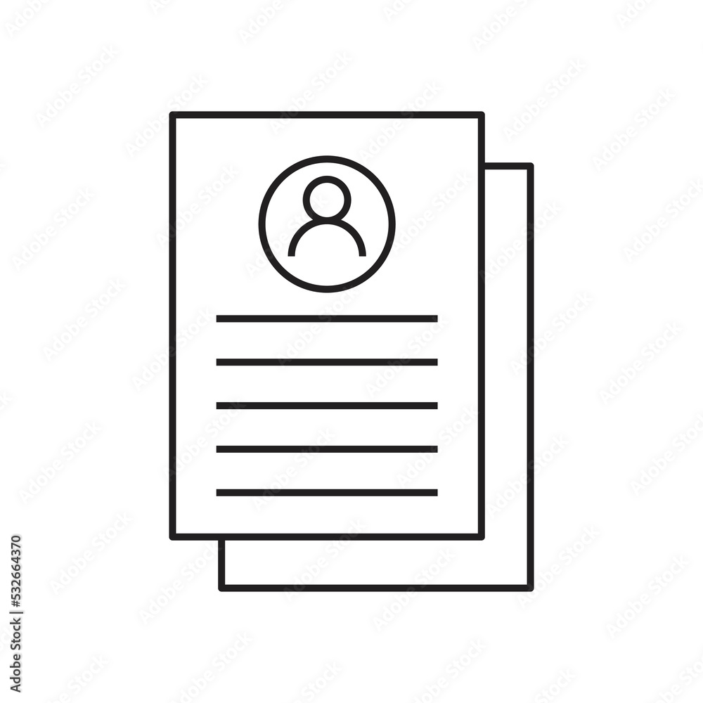 job application icon. Approved resume outline icon. linear style sign for mobile concept and web design. Job application approved. job application icon. Approved resume outline icon. linear style sign for mobile concept and web design. Job application approved.