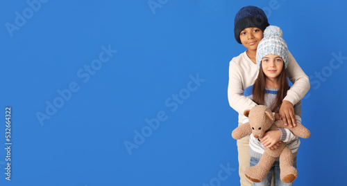 Cute children in winter clo...