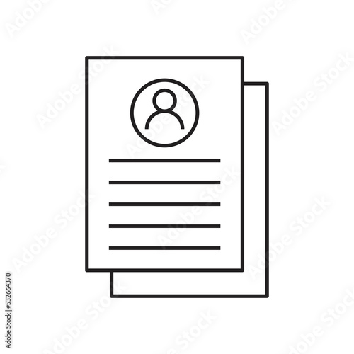 job application icon. Approved resume outline icon. linear style sign for mobile concept and web design. Job application approved. 