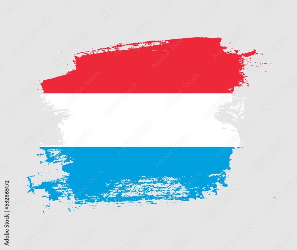 Artistic Luxembourg national flag design on painted brush concept