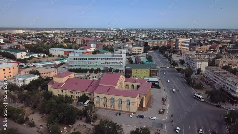 Aerial Panorama Of The City Of Kyzylorda In Kazakhstan Aerial Panorama Of The City Of Kyzylorda In Kazakhstan
