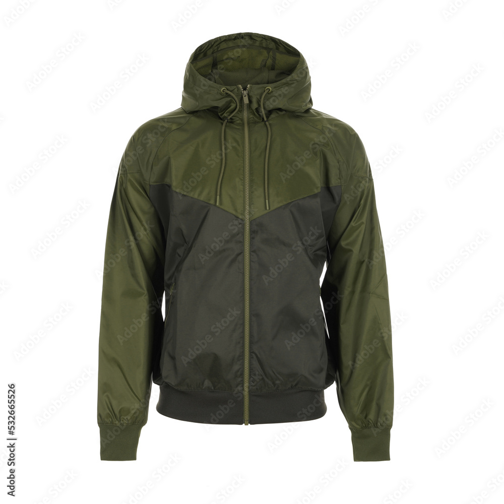 Men's green sports jacket for windy weather