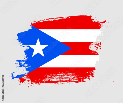 Artistic Puerto Rico national flag design on painted brush concept