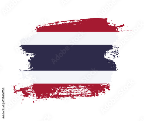 Artistic Thailand national flag design on painted brush concept