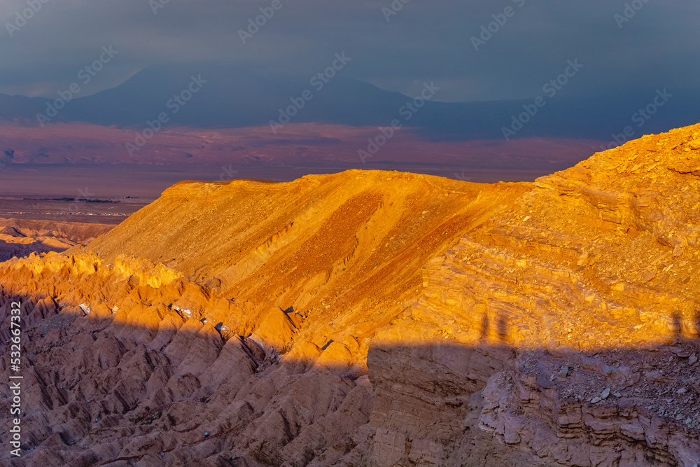 Moon Valley, Valle de la Luna at sunset, Atacama desert, Chile, South America