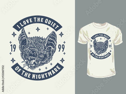 The vampire bat tattoo style t-shirt design