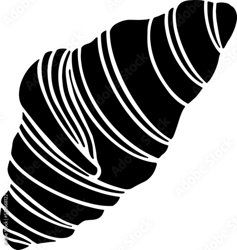 croissant silhouette illustration line drawing