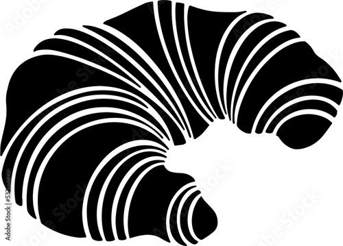 croissant silhouette illustration line drawing