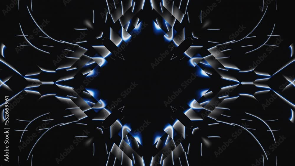 Abstract figures blue and white led neon seamless vj loop animation