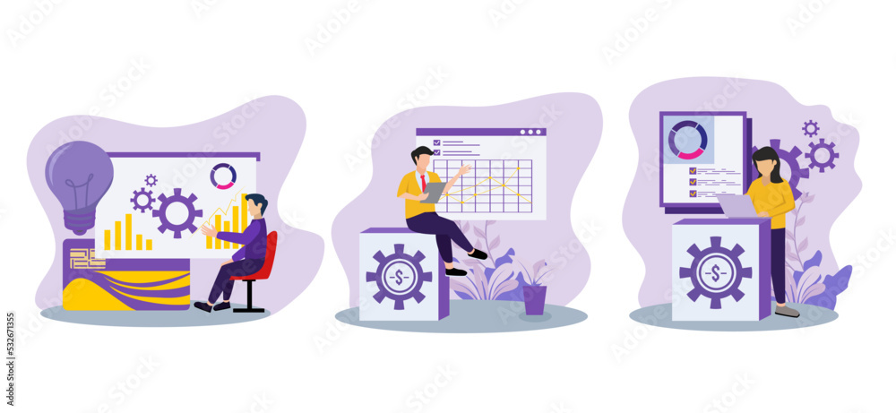 Flat Bundle Business Design Illustration