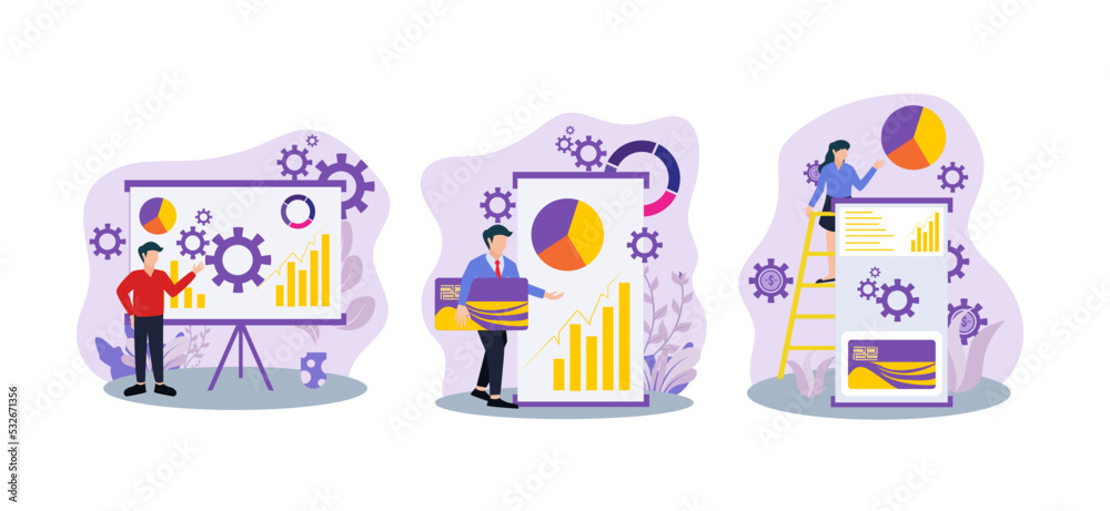 Flat Business Bundle Design Illustration Flat Business Bundle Design Illustration