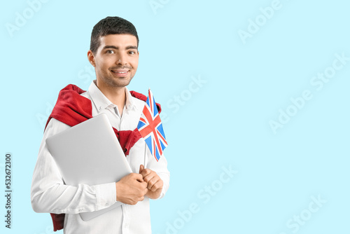 Young man with UK flag and ...