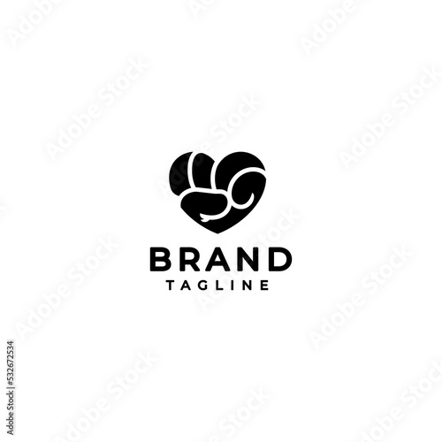 Hand Grips form a Heart Symbol. The Fist Forms a Symbol of The Heart Logo Design.