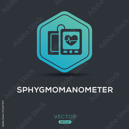 Creative (Sphygmomanometer) Icon, Vector sign.