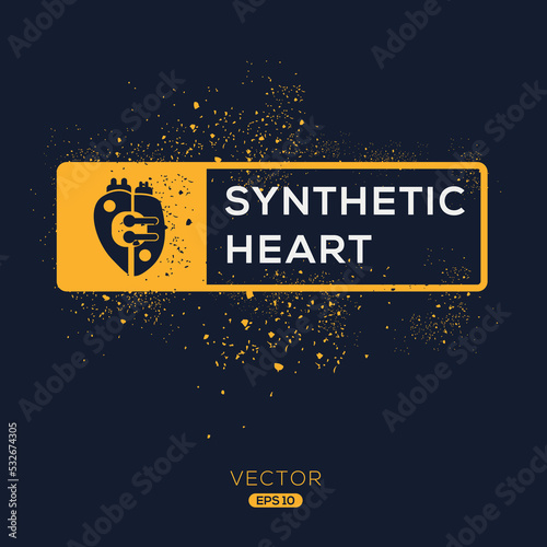 Creative (Synthetic heart) Icon, Vector sign.