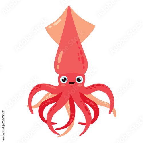 Cartoon Drawing Of A Squid