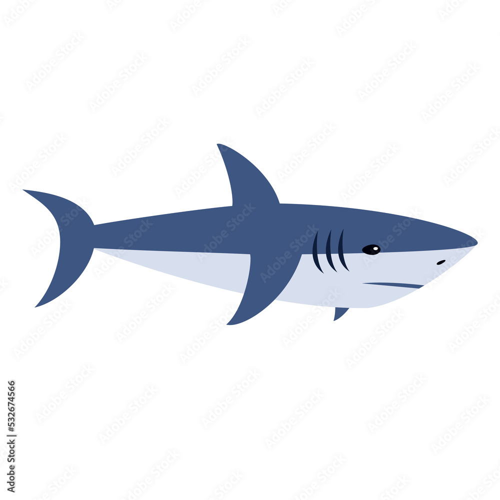 Fototapeta premium Cartoon Drawing Of A Shark