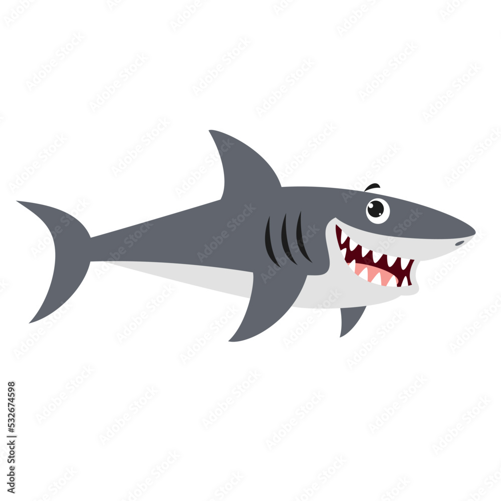 Obraz premium Cartoon Drawing Of A Shark