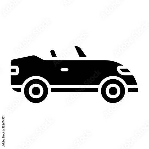 Convertible Car Icon Style
