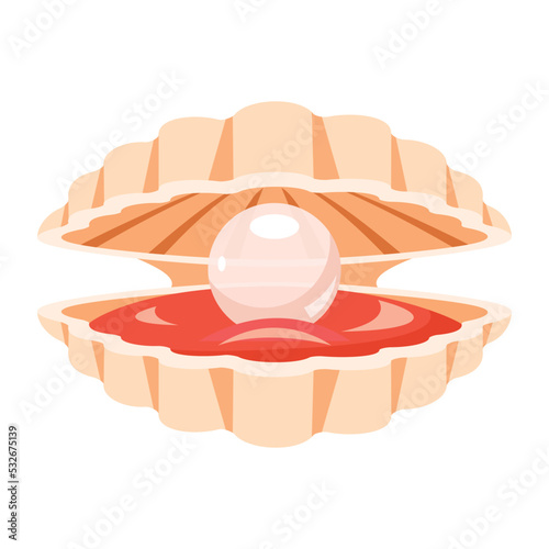 Fotografie, Tablou Flat Drawing Of A Clam