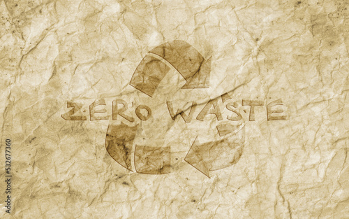 zero waste sign on paper background 