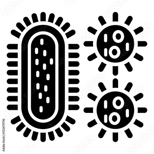 Bacteria And Virus Icon Style