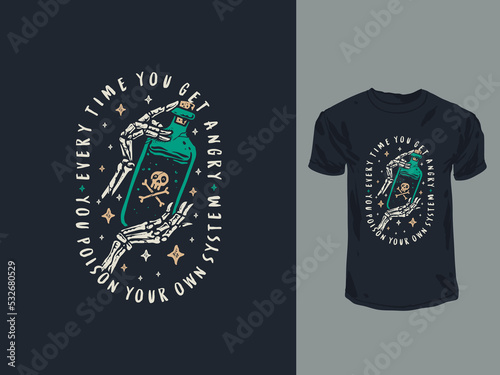 Poison bottle vintage tattoo t-shirt design