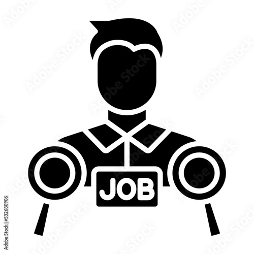 Job Seeker Male Icon Style