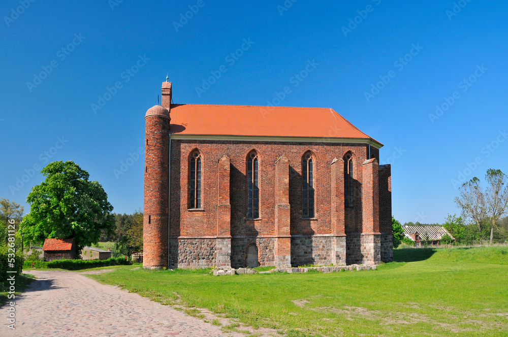 Church of Saint Stanislaw Kostka (former Templar chapel) at Chwarszczany, West Pomeranian voivodeship, Poland.