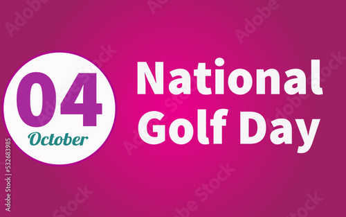 Happy National Golf Day, october 04. Calendar of october Retro Text Effect