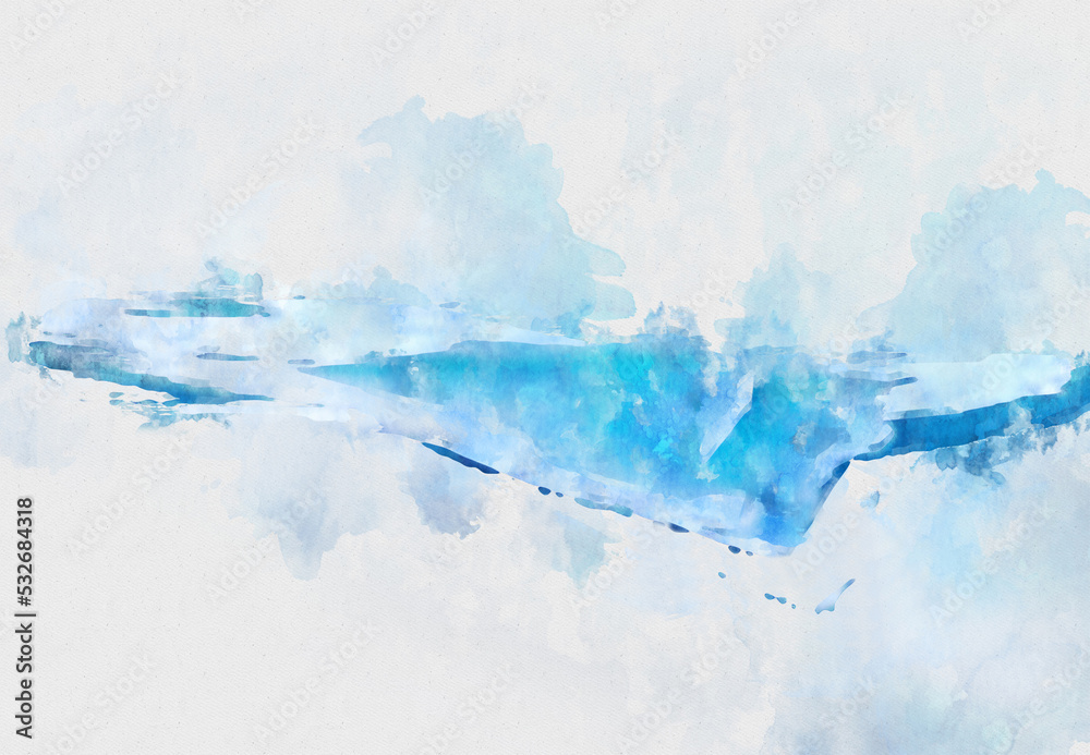 Blue abstract watercolor texture background. Moderm art Painted watercolor background