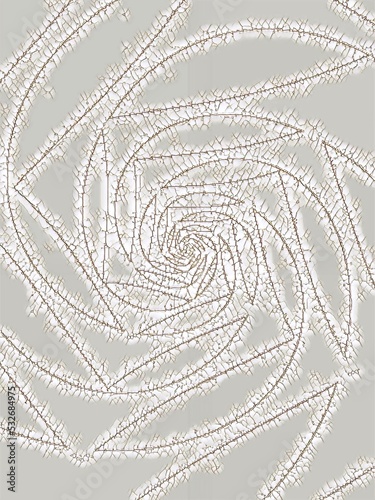 complex multiple square shaped spirals in shades of grey and beige