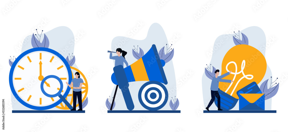 Fototapeta premium Marketing flat bundle design illustration