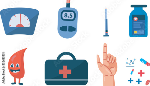 diabetes day vector ilustration teamplate with character asset for your design