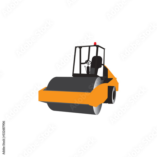 heavy equipment or asphalt road compactor vehicle icon