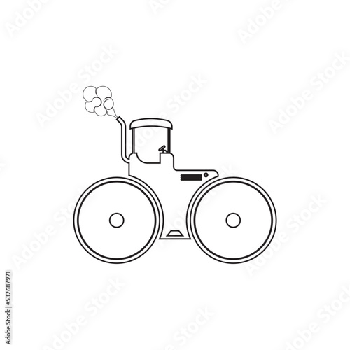 heavy equipment or asphalt road compactor vehicle icon