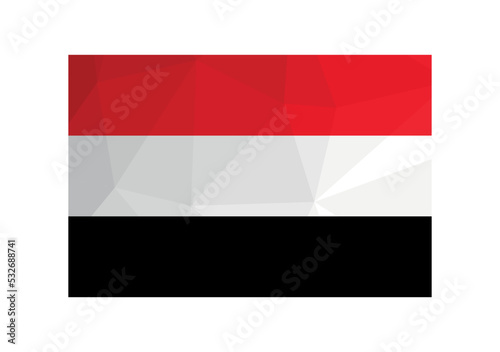 Vector illustration. Official symbol of Yemen; National flag with red, white, black stripes. Creative design in low poly style with triangular shapes. Gradient effect Free Download Vector illustration. Official symbol of Yemen; National flag with red, white, black stripes. Creative design in low poly style with triangular shapes. Gradient effect - GFXLoad