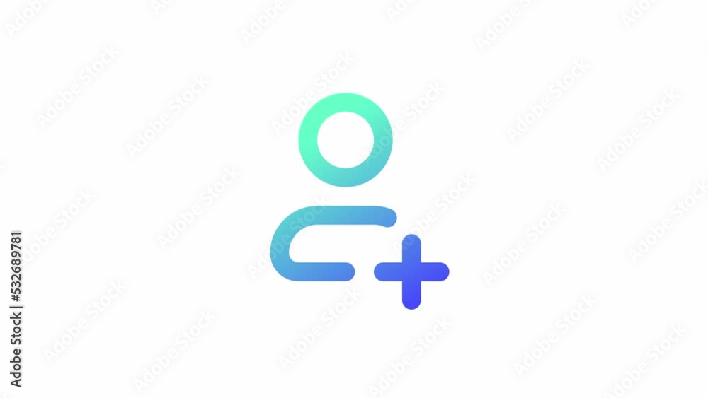 Animated add gradient ui icon. New contact number. Address book. Seamless loop 4k video with alpha channel on transparent background. Line color user interface symbol motion graphic animation Animated add gradient ui icon. New contact number. Address book. Seamless loop 4k video with alpha channel on transparent background. Line color user interface symbol motion graphic animation