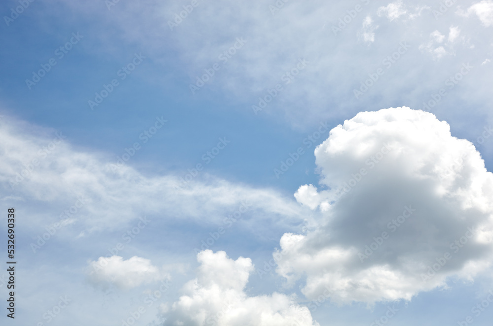 Abstract image of blurred sky. Blue sky background with cumulus clouds Abstract image of blurred sky. Blue sky background with cumulus clouds