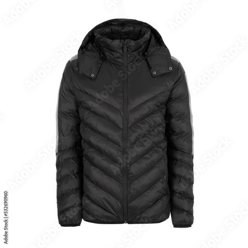 Men's black worm winter hoodie jacket