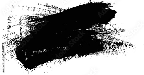 Grunge Paint stripe . Vector brush Stroke- Modern Textured shape . Dry border in Black